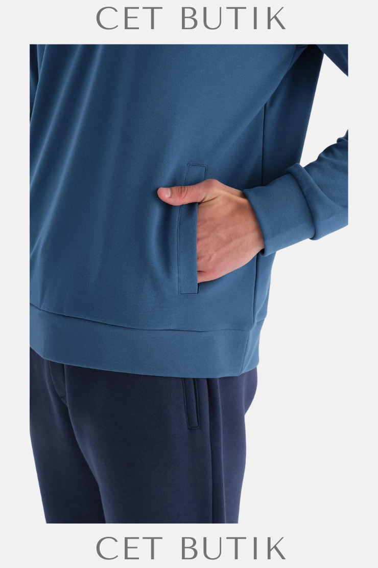 Dagi Erkek Dik Yaka Yarım Fermuarlı Sweatshirt