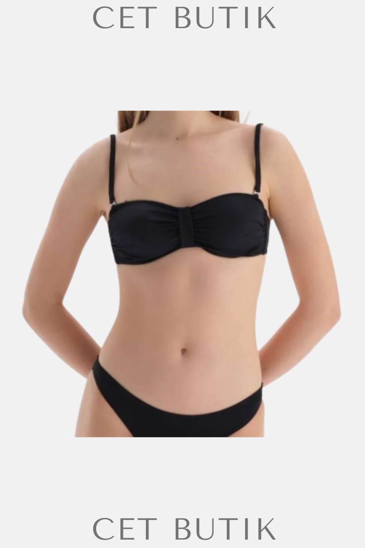 Dagi Siyah Straplez Kaplı Bikini Üst
