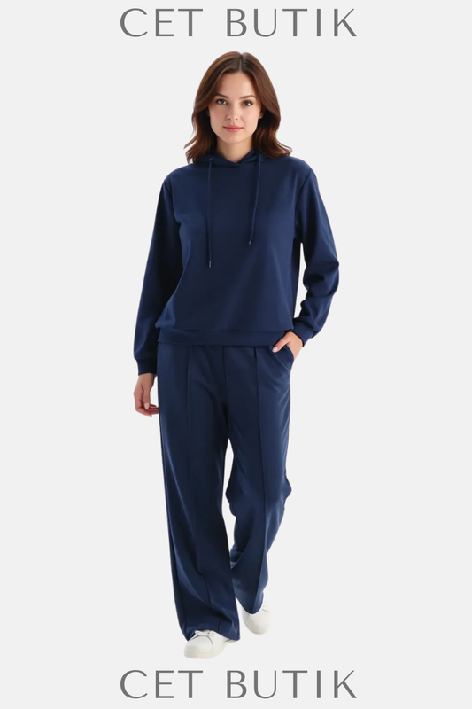 Dagi Bol Paça Nervürlü Basic Modal Pantolon