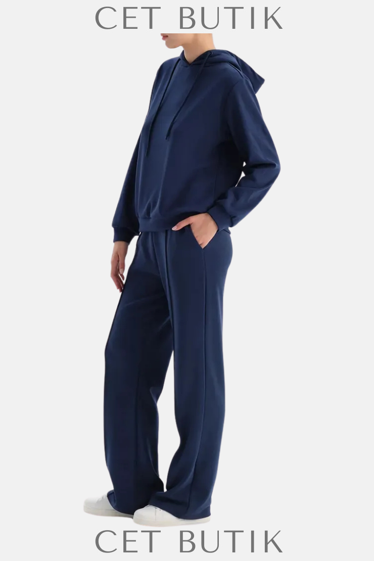 Dagi Bol Paça Nervürlü Basic Modal Pantolon