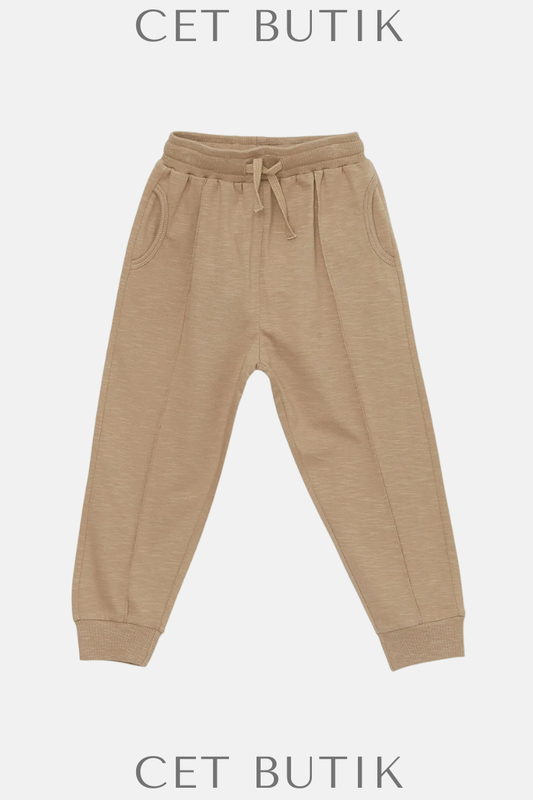 LCW Erkek Bebek Bej Beli Lastikli Basic Jogger Eşofman Altı