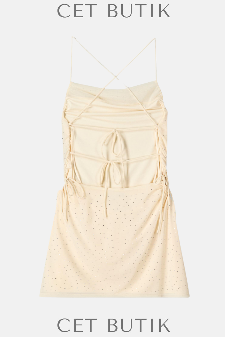 Bershka Mini Elbise – Rhinestone Taşlı Askılı