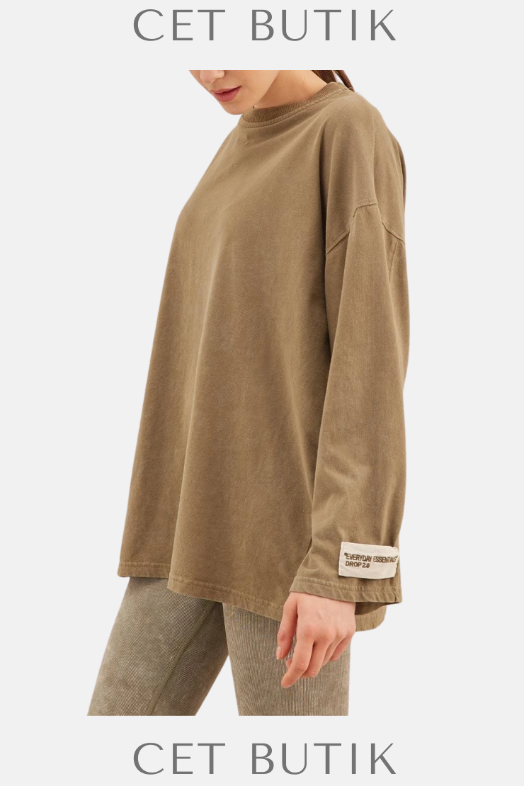 Manuka Soluk Efektli Oversize Sweatshirt