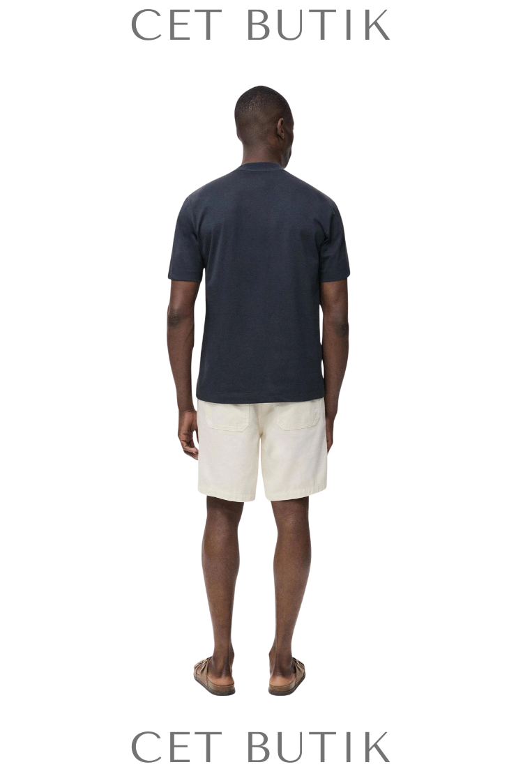 Mango Man Koyu Mavi Basic T-Shirt