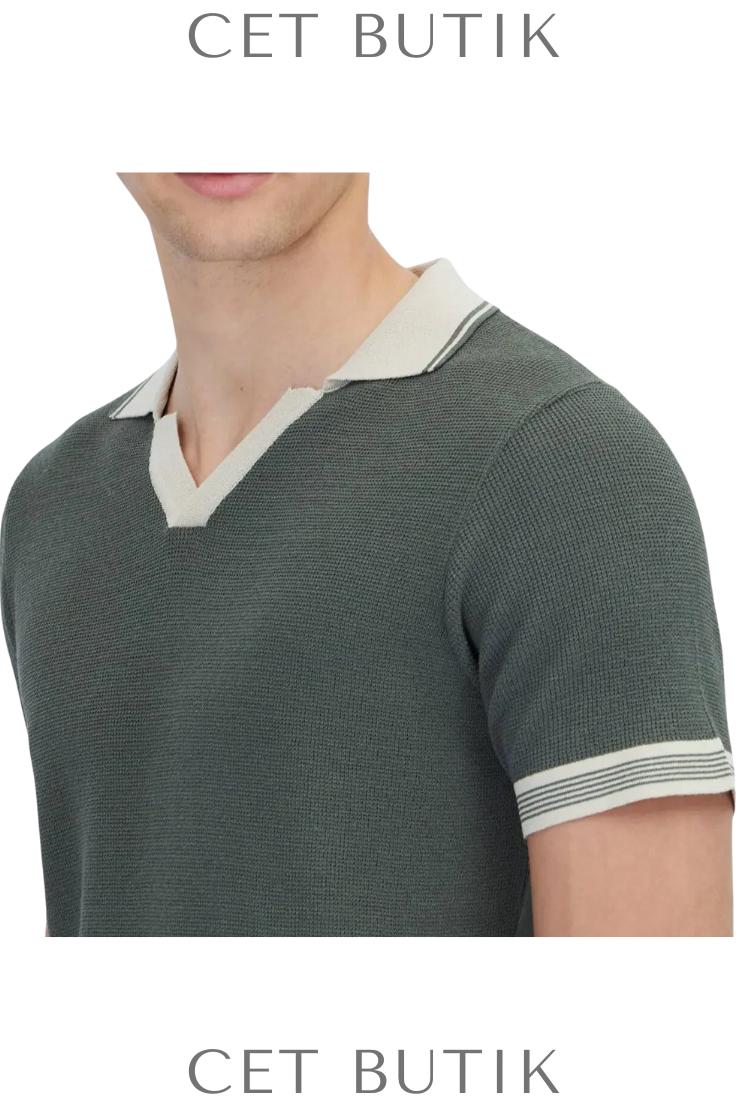 Kip Khaki Knitwear – Polo Yaka Hybrid Triko