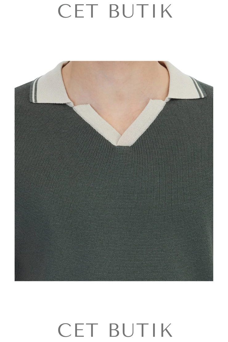 Kip Khaki Knitwear – Polo Yaka Hybrid Triko