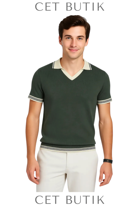 Kip Khaki Knitwear – Polo Yaka Hybrid Triko
