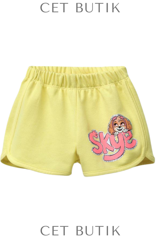 Zara Kids Skye Paw Patrol™ Bermuda Shorts Sarı Baskılı Çocuk Şort