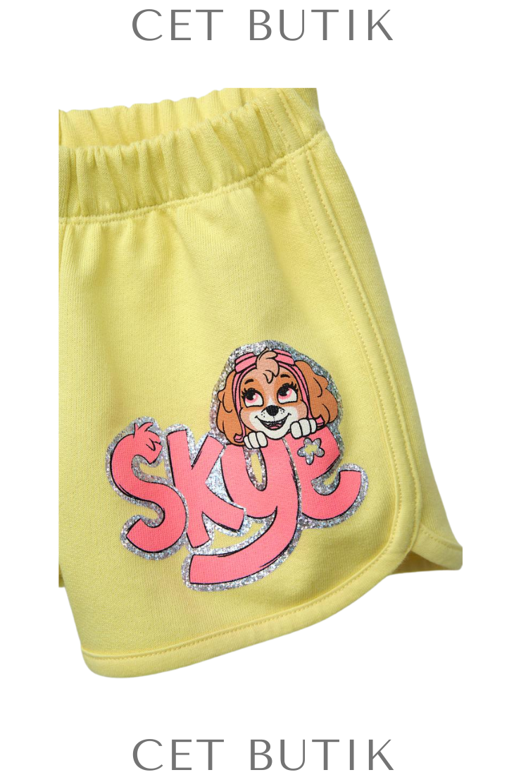 Zara Kids Skye Paw Patrol™ Bermuda Shorts Sarı Baskılı Çocuk Şort