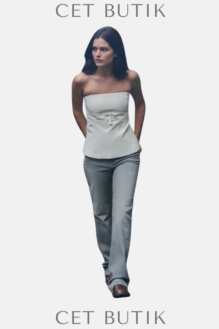 Zara TRF Yüksek Bel Düz Kesim Jean – Mavi | Konfor & Stil Bir Arada