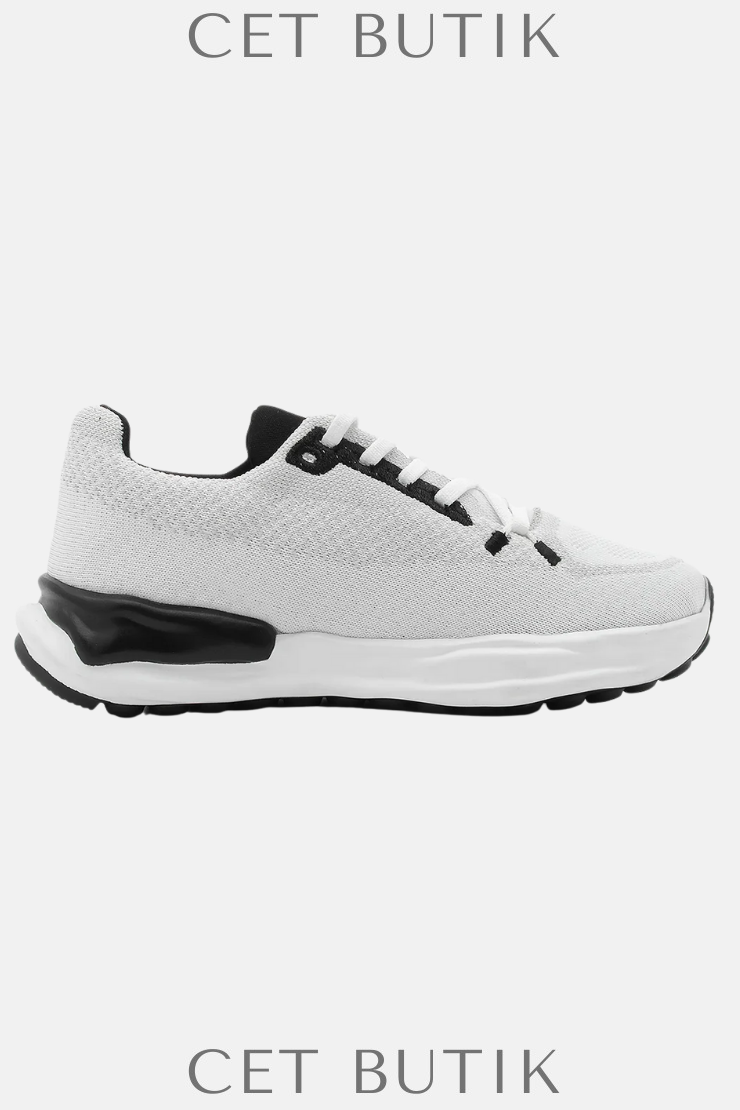 Marjin Sinta Örgü Triko Kadın Sneaker – Siyah Koşu & Gündelik Stil
