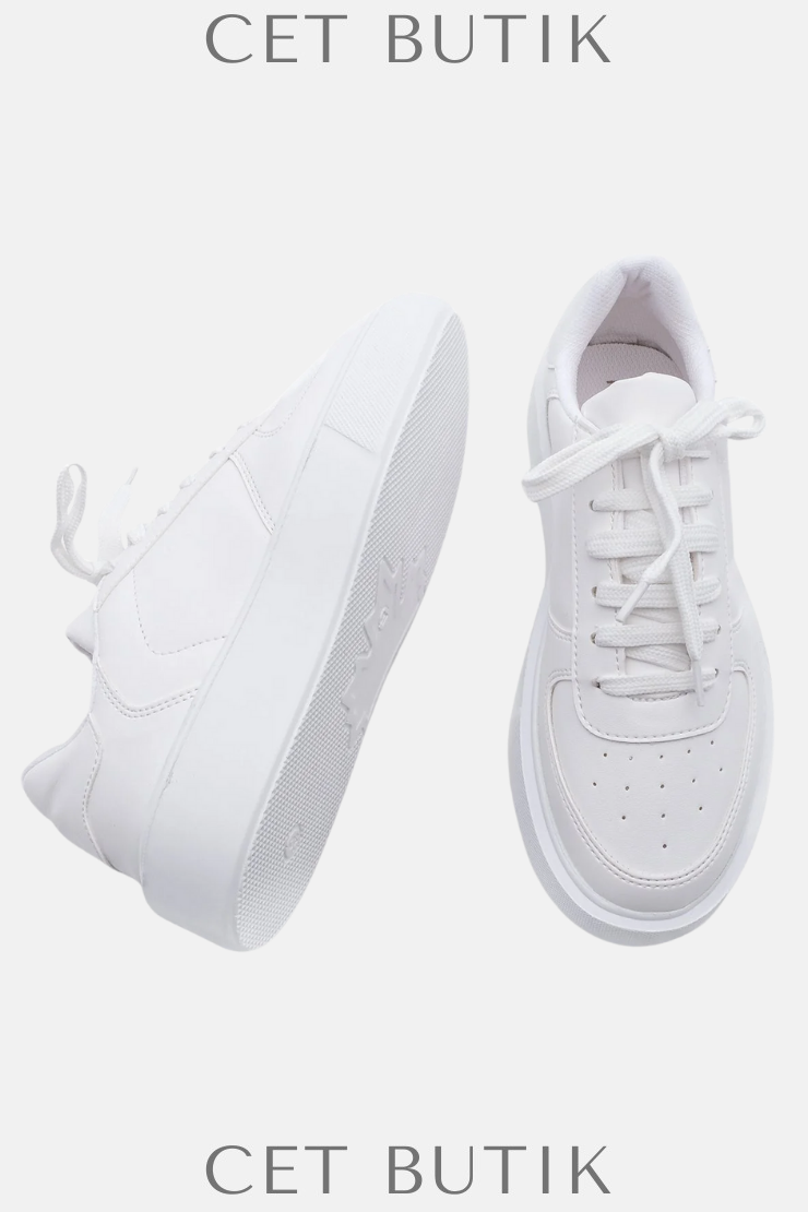 Marjin Azin Beyaz Kadın Sneakers – Kalın Taban & Bağcıklı Spor Stil