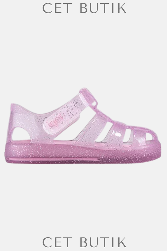 Igor Star Glitter Simli Pembe Çocuk Sandalet