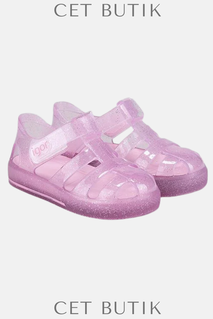 Igor Star Glitter Simli Pembe Çocuk Sandalet