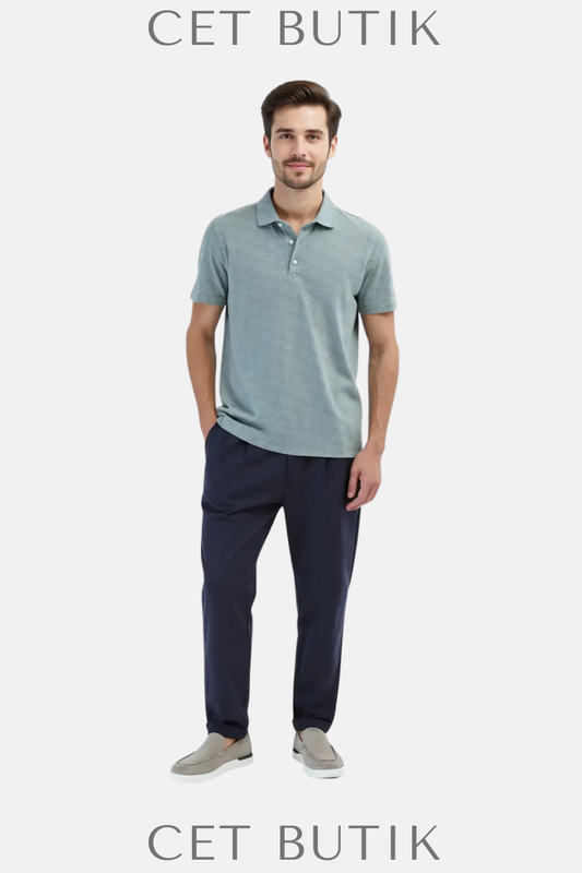Kip Desenli Polo Yaka T-Shirt – Regular Fit