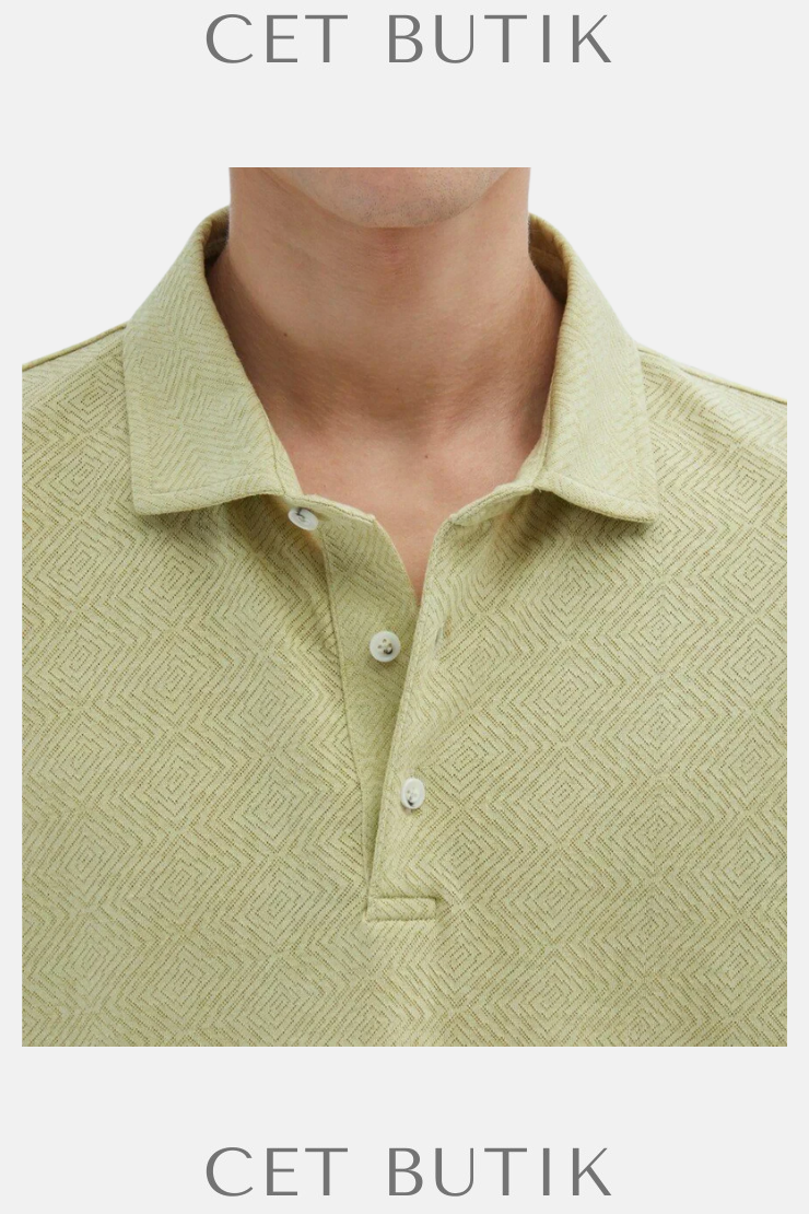 Kip Desenli Polo Yaka T-Shirt – Regular Fit