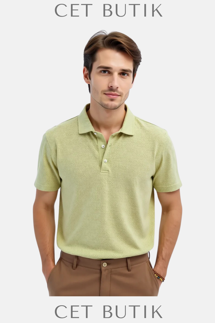 Kip Desenli Polo Yaka T-Shirt – Regular Fit