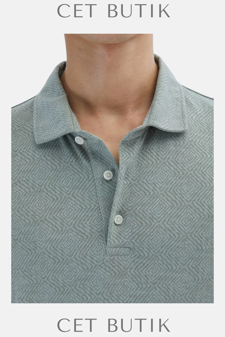 Kip Desenli Polo Yaka T-Shirt – Regular Fit