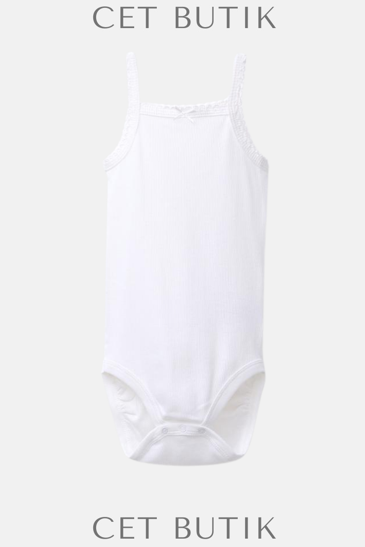 Zara 3’lü Rib Askılı Bodysuit Set – Oyster-White