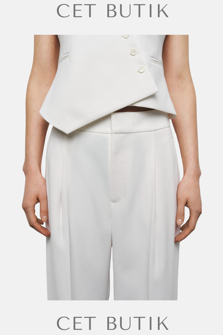 Zara ZW Collection Straight-Leg Pantolon – Ecru (Ref. 3811/048/712)