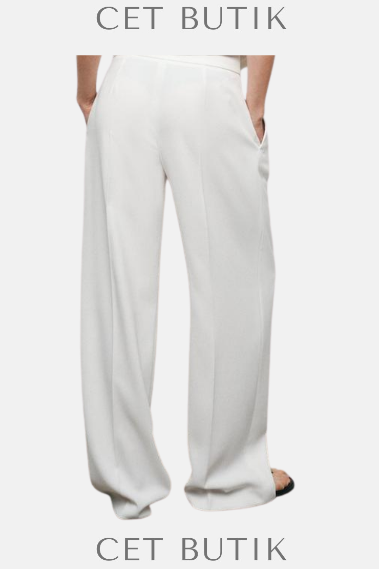 Zara ZW Collection Straight-Leg Pantolon – Ecru (Ref. 3811/048/712)