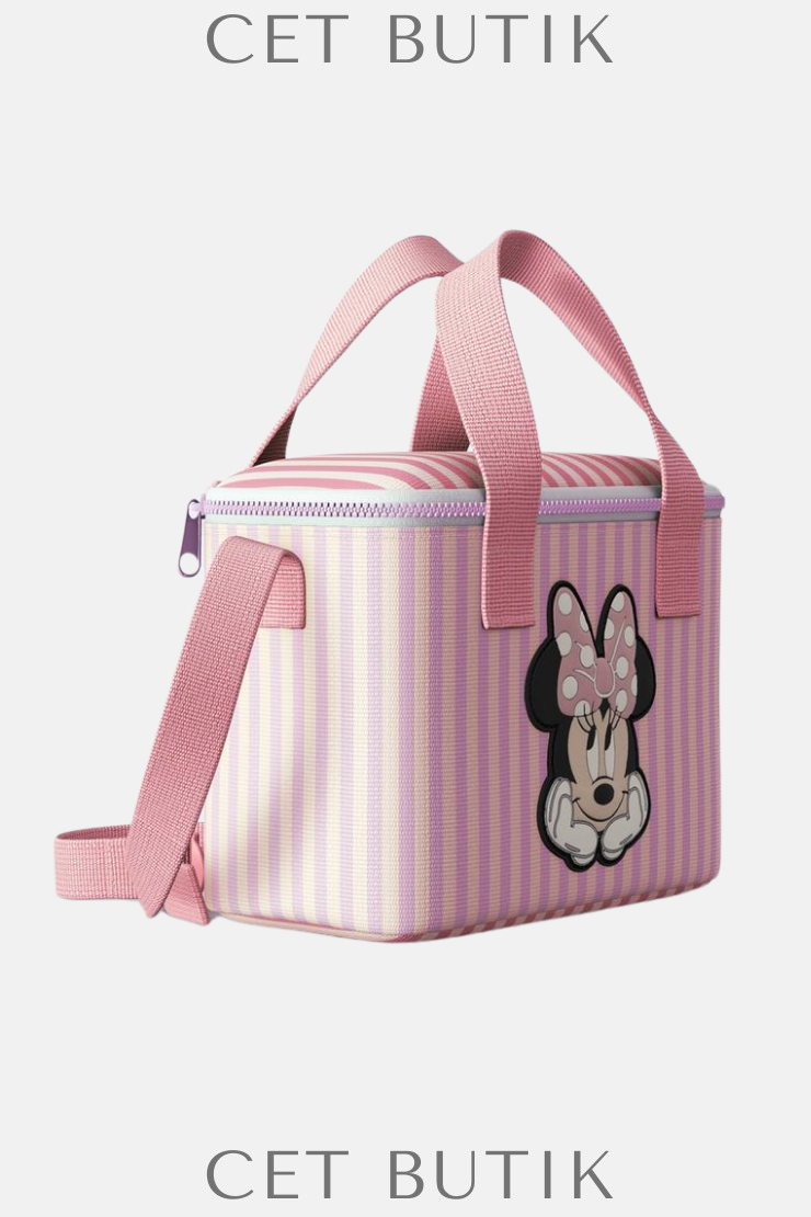Zara Minnie Mouse Çizgili Disney Çanta