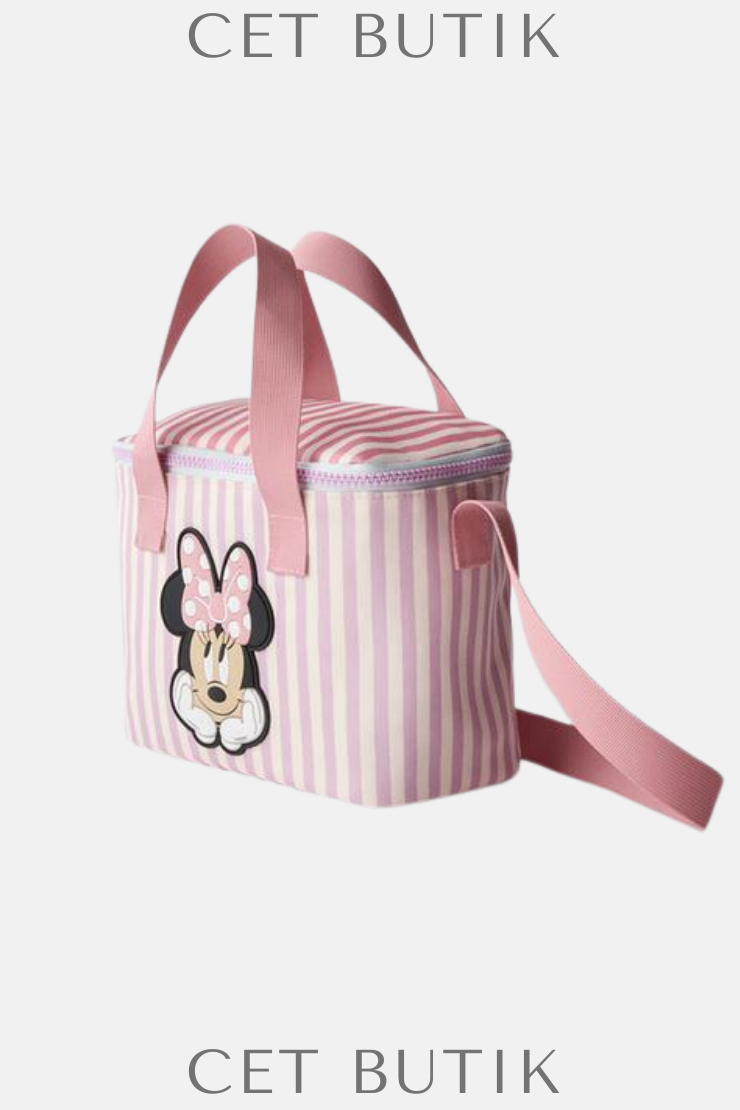Zara Minnie Mouse Çizgili Disney Çanta