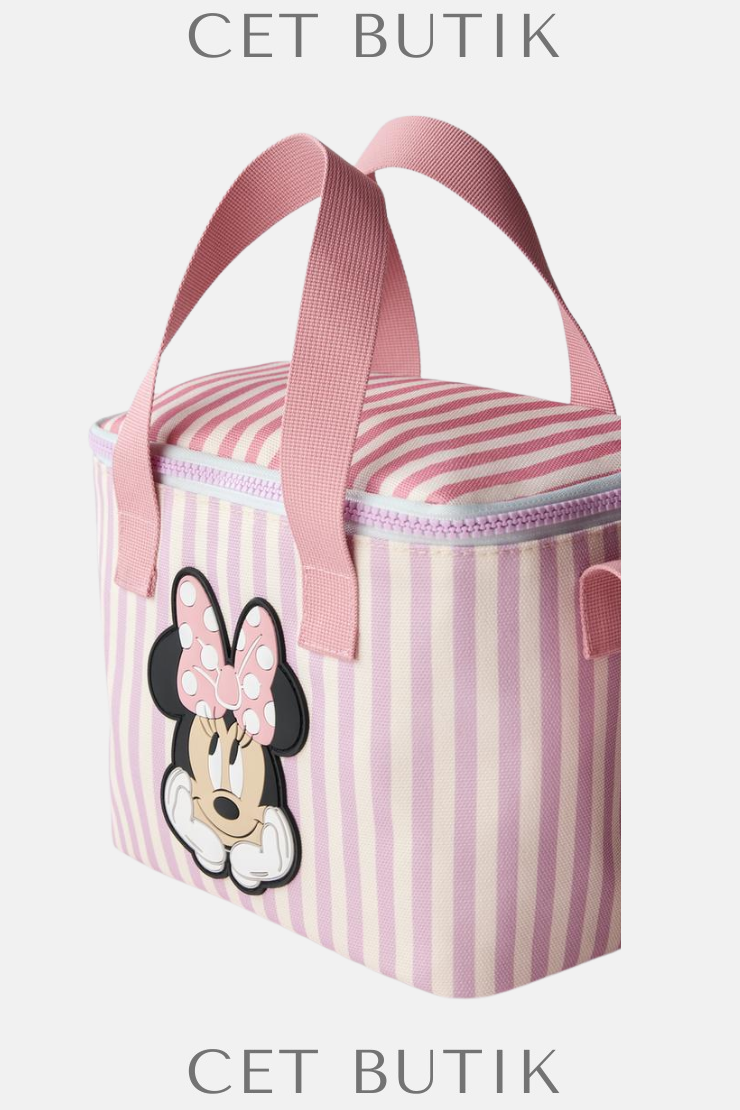 Zara Minnie Mouse Çizgili Disney Çanta