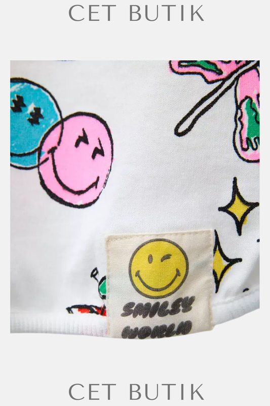 Zara Smileyworld ® Beyaz Baskılı Çocuk / Bebek Tişört