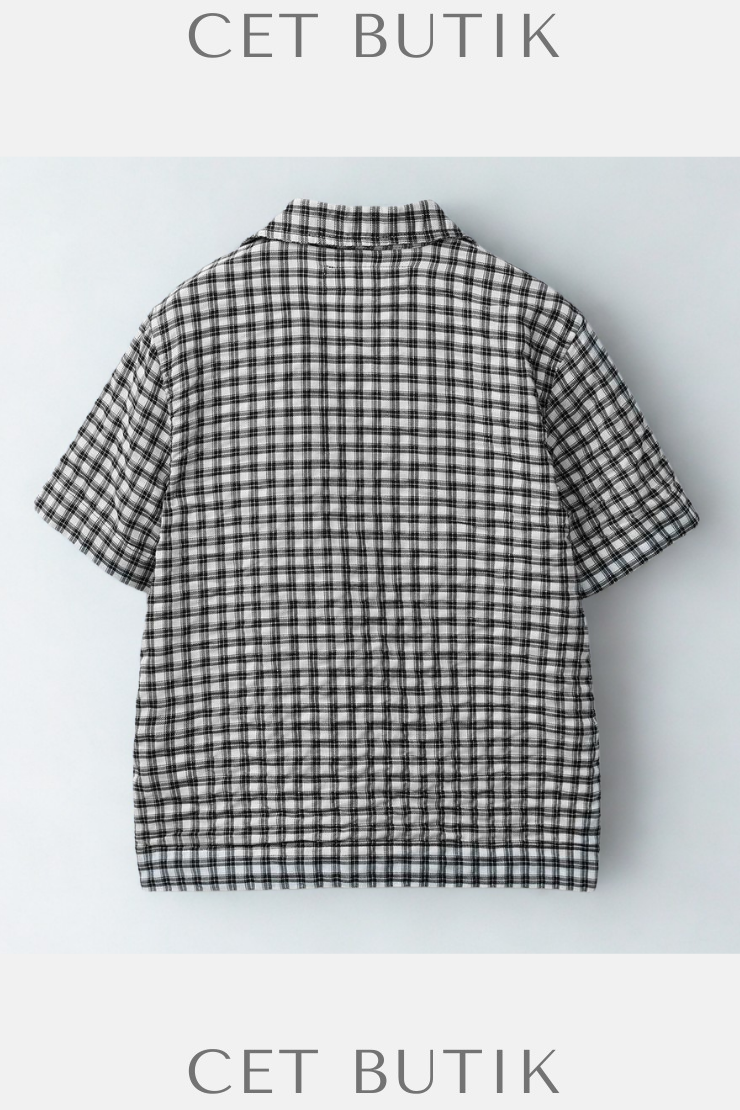 Zara Wrinkled Effect Checked Shirt