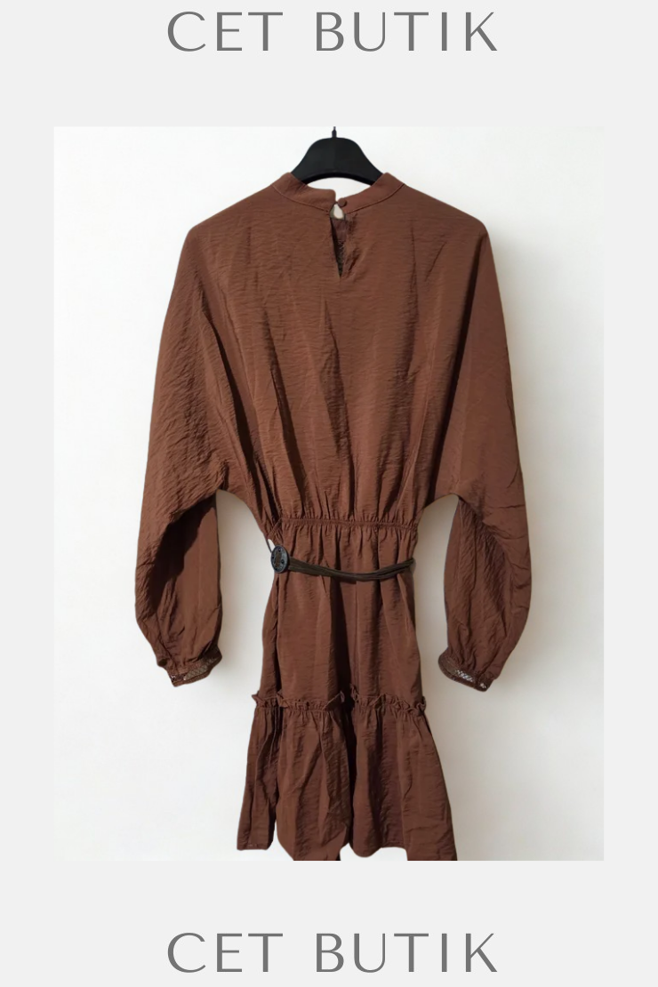 Kahverengi Boho Chic Elbise – Zarif Bohem Stil