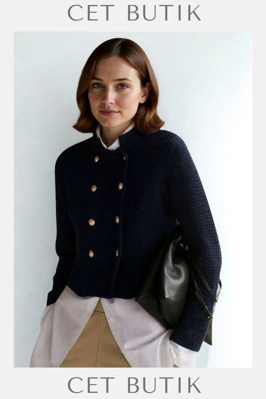 Mango Navy V-Yaka Örgü Cardigan  %100 Yün