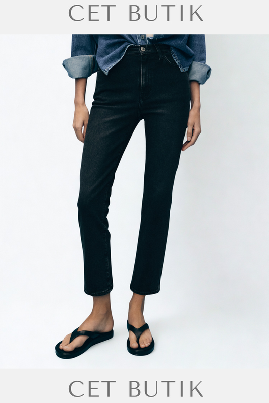 Mango Claudia Slim Fit Cropped Jean — Yüksek Bel Kısa Paça