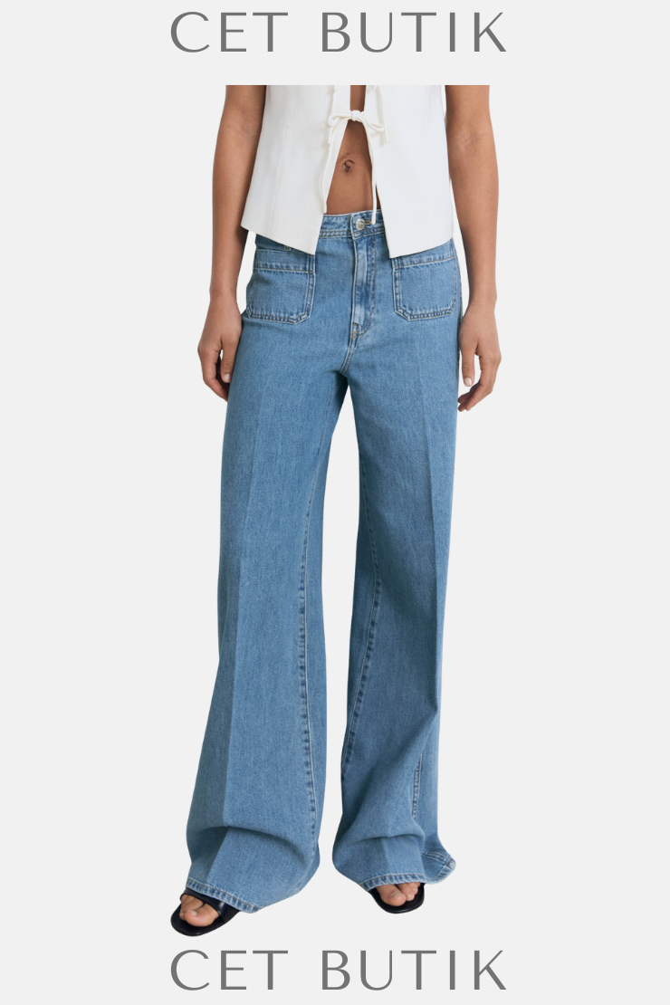 Mango Yüksek Bel Geniş Paça Jean