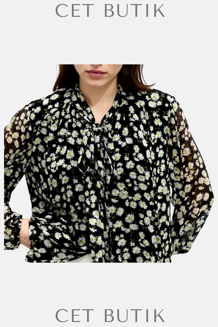 Mango Floral Tie Blouse – Çiçek Desenli Bağlı Bluz
