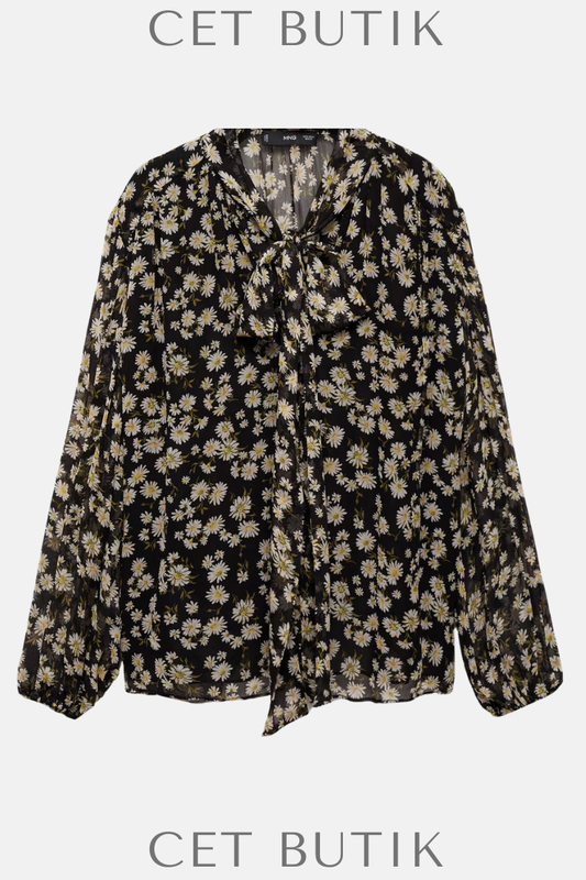 Mango Floral Tie Blouse – Çiçek Desenli Bağlı Bluz