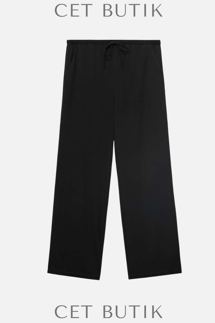Mango Kordon Bel Düz Kesim Pantolon – Drawstring Straight Pants