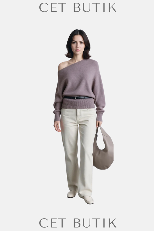 Mango Asimetrik Yün Karışımlı Kazak – Asymmetrical Wool Blend Sweater