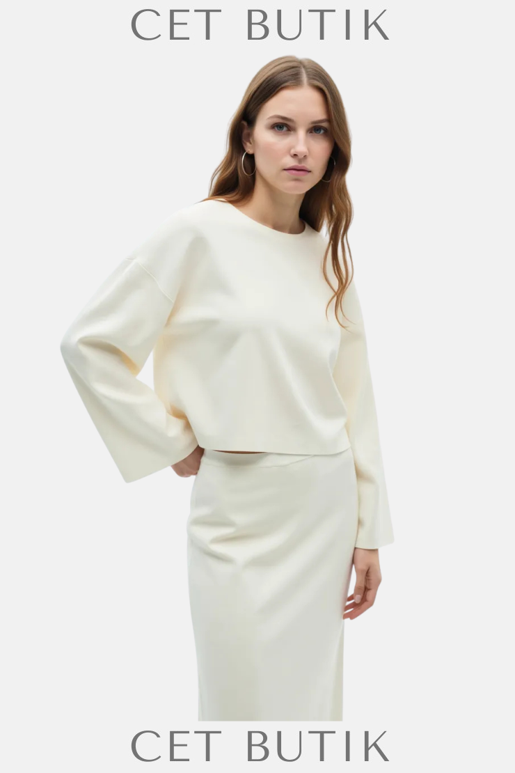 Mango Oversize Kollu Örme Kazak