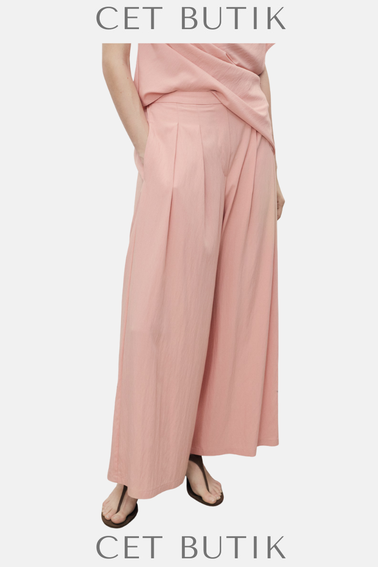 Mango Pensli Palazzo Pantolon – Crop Palazzo Pembe