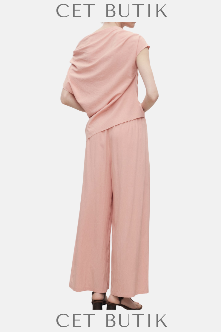 Mango Pensli Palazzo Pantolon – Crop Palazzo Pembe