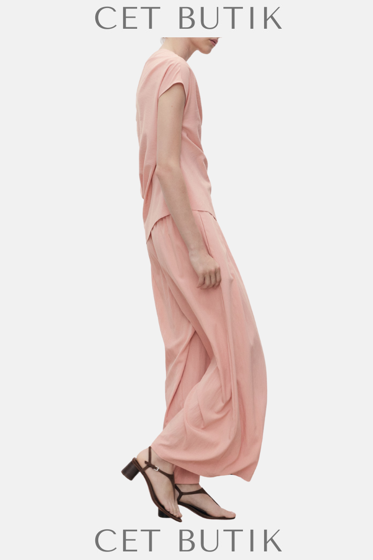 Mango Pensli Palazzo Pantolon – Crop Palazzo Pembe