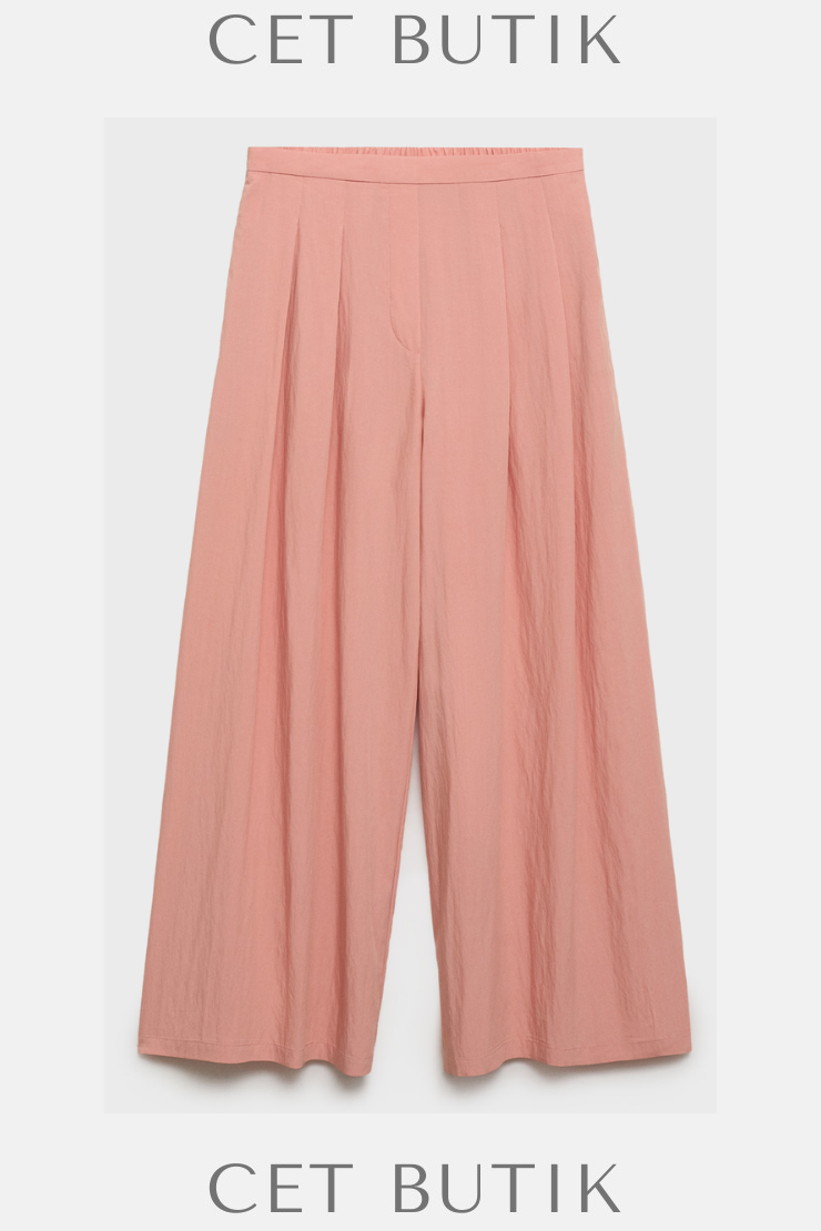 Mango Pensli Palazzo Pantolon – Crop Palazzo Pembe