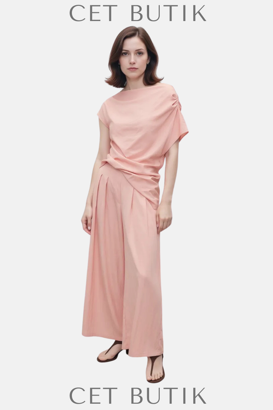 Mango Pensli Palazzo Pantolon – Crop Palazzo Pembe