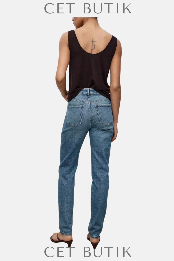 Mango High Rise Comfort Mom Jeans