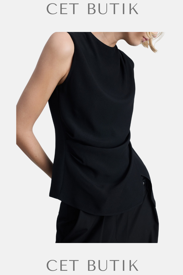 Mango Drapeli Kolsuz Bluz – Draped Sleeveless Blouse
