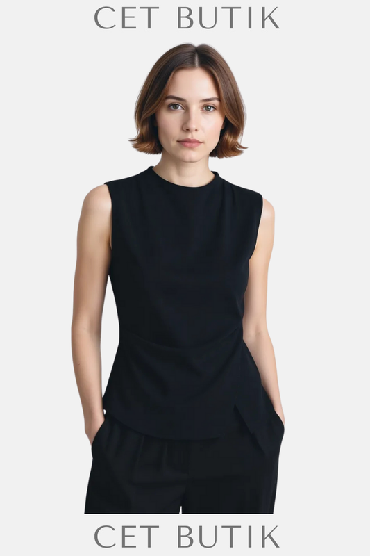 Mango Drapeli Kolsuz Bluz – Draped Sleeveless Blouse