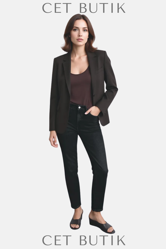 Mango Claudia Yüksek Bel Slim Fit Cropped Jean