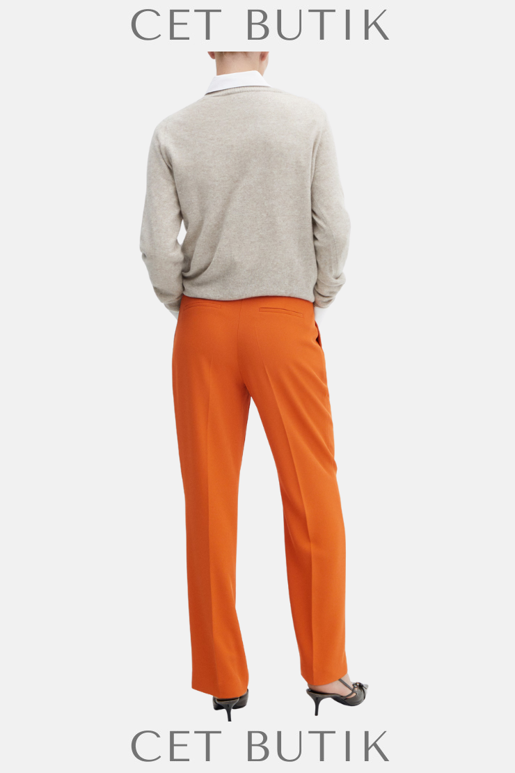 Mango Outlet Russet Düz Kesim Pensli Pantolon