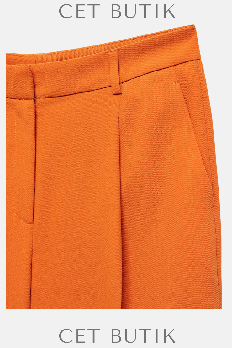 Mango Outlet Russet Düz Kesim Pensli Pantolon